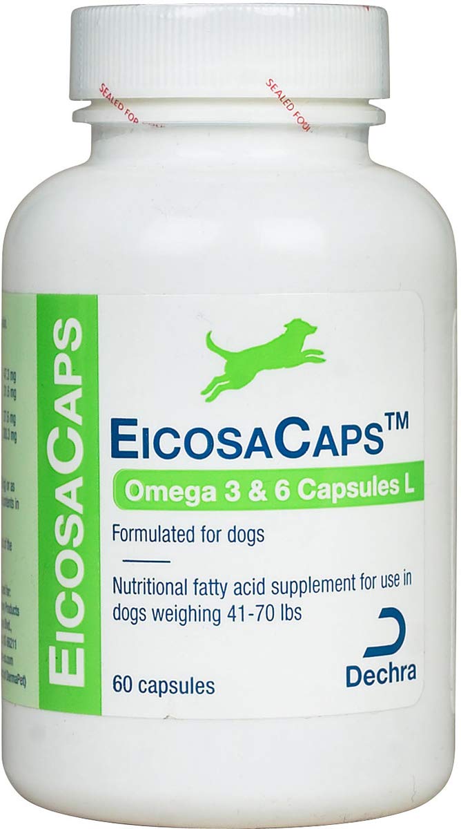 Dechra EicosaCaps omega-3-6 capsules for dogs support healthy skin and coat