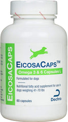 Dechra EicosaCaps omega-3-6 capsules for dogs support healthy skin and coat