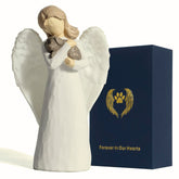 DecorSmart dog memorial angel figurine with softly glowing wings for remembrance.