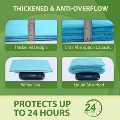 Deep Dear wide 30x36 pad offers broad coverage for large dogs.