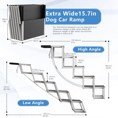 DeerGym dog stairs anti-slip pads keep stairs steady on wet ground.