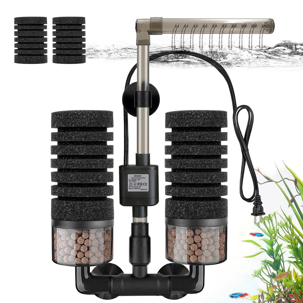 DEGGOX sponge filter with venturi nozzle delivering gentle flow for shrimp fry