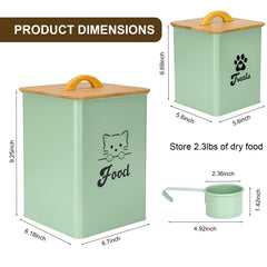 Dekosilave large cat food storage container holding 5-7 lbs of kibble