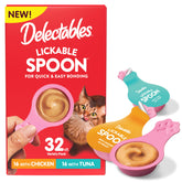 Delectables Lickable Spoon handheld cat treats for mess-free bonding.