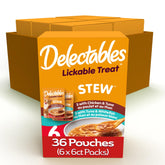Delectables Lickable Stew treat pouch, hydrating tasty snack