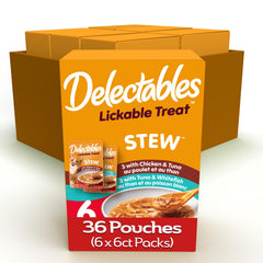Delectables Lickable Stew treat pouch, hydrating tasty snack