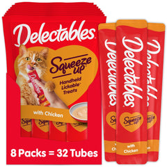 Delectables Squeeze Up chicken tube pack for convenient cat treats
