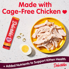 Delectables Squeeze Up kitten puree being hand-fed for bonding moments