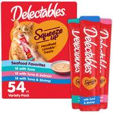 Delectables Squeeze Up seafood variety pack tubes ready for daily bonding moments.