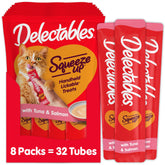 Delectables Squeeze Up tubes pack front for cats, moisture-rich treat