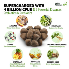 Deley Naturals texture close-up shows soft, grain-free chews.