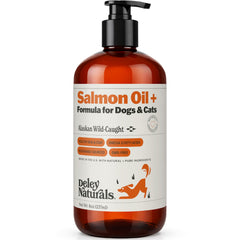 Deley Naturals Salmon Oil bottle pour for cats nourishes fur