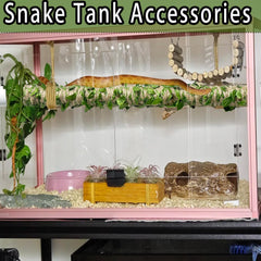 Delllala snake climbing stick with two hooks and simulated vine for versatile setups.
