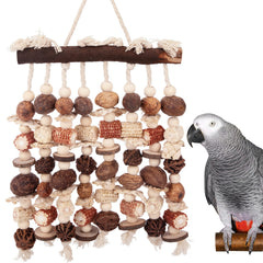 Deloky extra large parrot toy with natural blocks for chewing and enrichment.