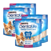 Dentalife daily oral care chews for small dogs with closeup texture aiding tartar control.