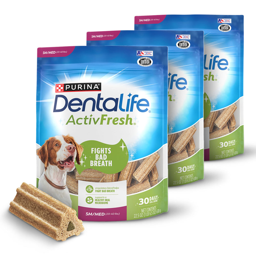DentaLife ActivFresh outer pack with resealable pouch supports on-the-go breath freshness.