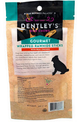 Dentley's Wrapped Rawhide Sticks chicken pack—satisfying chew during playtime.