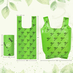 Eco-friendly corn starch and recycled material in Deo Doo bags.