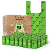 Deo Doo dog poop bags roll, leakproof and extra thick for clean pickups.