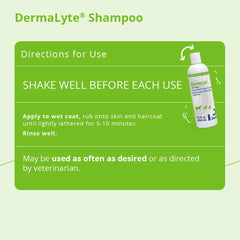 DermaLyte Shampoo bottle with coconut fragrance ideal for grooming sessions