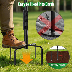 DESELL Tether Tug adjustable-height pole fits small to large dogs.