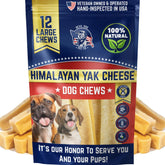 Devil Dog Pet Co Himalayan Yak Cheese Chews 12-pack on display for medium to large dogs