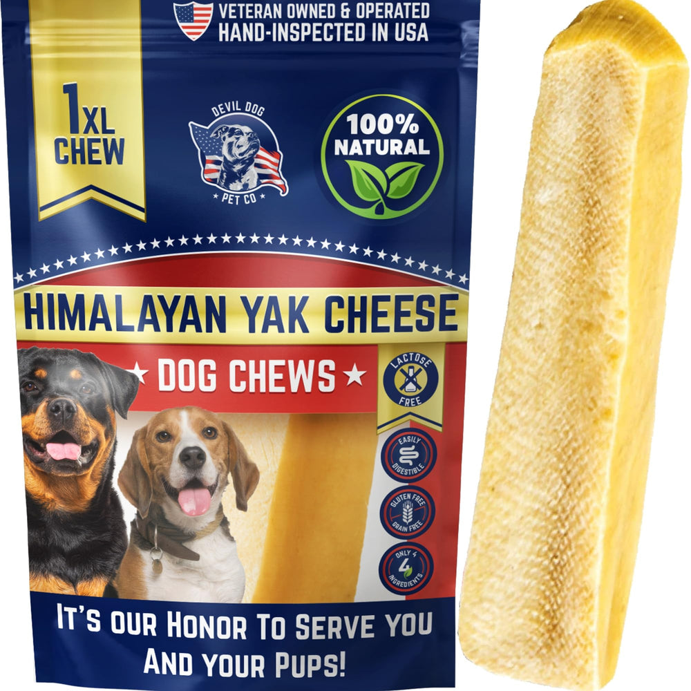 Devil Dog Pet Co Himalayan Yak Cheese Chew XL demonstrates a long-lasting chew for large dogs.
