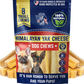 Devil Dog Pet Co Himalayan Yak Cheese Chews 8-pack front view, ideal for small dogs and long-lasting entertainment