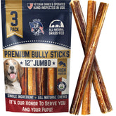 Devil Dog Pet Co jumbo bully stick 12 inch; long-lasting chew for large dogs.