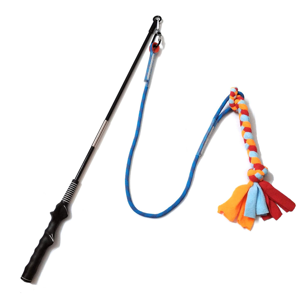 Dewonch flirt pole dog blue: dynamic outdoor chase and tug for active play