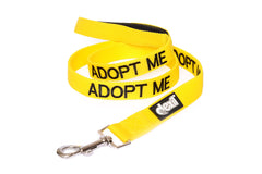 Dexil Adopt ME yellow leash, 2 ft padded handle for comfortable short walks.