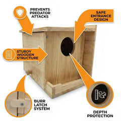 DFWRFVA anti-predator guard detail protects interior from hawks and owls.