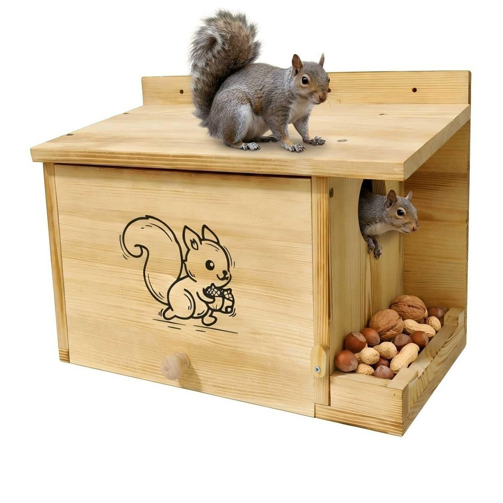 DFWRFVA extra-large squirrel house offers generous interior space for nesting outdoors.
