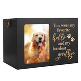DGDCDV pet urn front photo display showing a cherished memory.