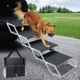 DGSL Dog Ramp Aluminum 4-step provides sturdy support for easy car entry.