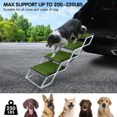 DGSL dog ramp aluminum frame delivers durable support for big dogs