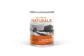 Diamond Naturals Chicken Dinner can for adult dogs promoting lean muscles and energy.