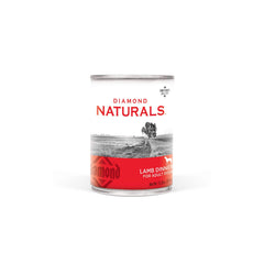 Diamond Naturals Lamb Dinner can ingredient close-up shows real lamb for a nutrient-rich meal