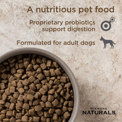 Diamond Naturals lamb protein ingredient highlighting quality protein for lean muscles.