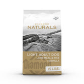 Diamond Naturals Light dog food with lamb meal and rice in a bowl for weight management