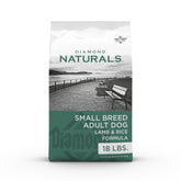 Diamond Naturals small breed lamb and rice kibble for easy chewing and dental support.