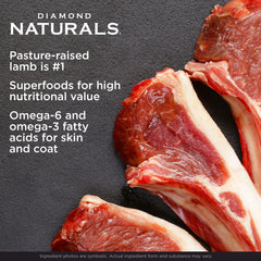 Diamond Naturals small breed lamb and rice superfoods blueberries oranges for immune support.