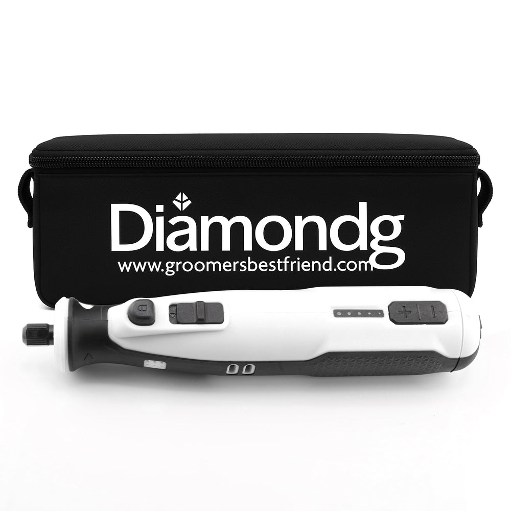 Diamondg cordless dog nail grinder with LED tip enhances nail visibility during trimming