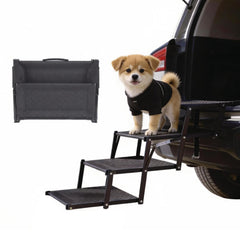 Dicprms Dog Stairs 4-step foldable for easy car entry and loading pets safely.