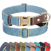 Didog denim blue collar front view for large dogs with durable design