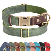 Didog green soft PU leather collar with quick-release buckle for easy daily wear.