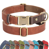 Didog soft PU leather collar for large dogs with quick release buckle