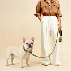 Didog olive green collar features soft nylon lining for skin-friendly comfort