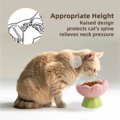 DIF DECO tulip-shape cat feeder promoting stylish, whisker-friendly dining