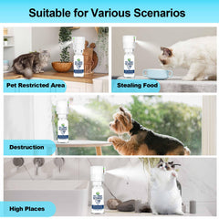 Diloqio motion sensor activation shows quick odorless spray for behavior correction.